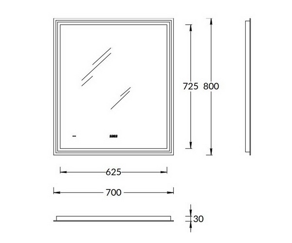 зеркало KERAMA MARAZZI TECNO 70 с часами